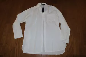 4XL ZANZEA ❤️ 30" SLEEVE+SHOULDER DRESS SHIRT 100% COTTON TEE ❤️ TOP WHITE FANCY - Picture 1 of 4