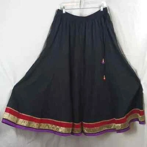 Nueva falda larga negra de diseñador Lakshita moda fusión étnica indo-occidental 1X - Imagen 1 de 8