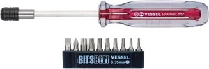 VESSEL Torx screwdriver set (with 10 bits) short bit replacement type TD-63 - Picture 1 of 5