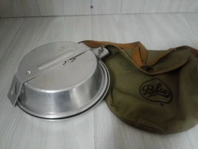Vintage Palco Mess Kit With Green Canvas Bag Aluminum Camping - Image 1 of 4
