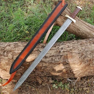 38"Viking Damascus Sword| Medieval Sword Damascus steel Wariors Sword - Picture 1 of 5