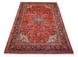 Lagerverkauf Orientteppich Sarough 306x201 cm Handgeknüpft Perser Schurwolle Rot