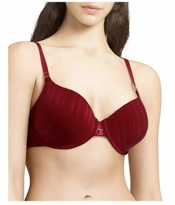 Chantelle L125428 Womens Burgundy Between The Lines Plunge Bra Size 36DD - Image 1 of 4