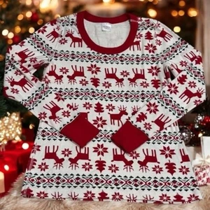 Hanna Andersson Red and White Christmas Holiday Pajama Long Sleeve Size M - Picture 1 of 6
