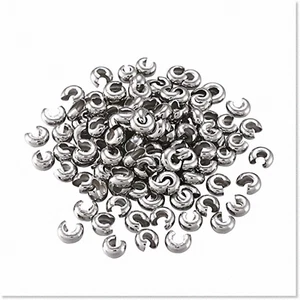 100pcs 5mm Premium 304 Grade Stainless Steel Hypoallergenic Crimp Bead Knot Cove - Picture 1 of 7
