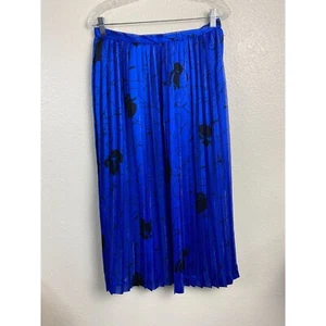 Falda midi plisada vintage Breckenridge para mujer talla 12 floral azul escoba - Imagen 1 de 10