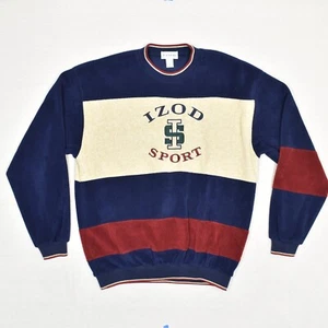 Izod Sport Men's Pullover Sweater Crew Neck Polyester Multicolor Size M Vintage - Picture 1 of 8