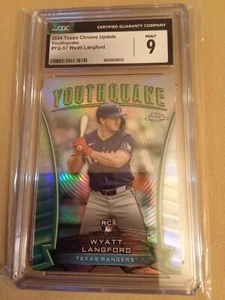 2024 Topps Chrome Update Wyatt Langford YOUTHQUAKE #YQ-57 Graded CGC 9 Mint - Picture 1 of 2