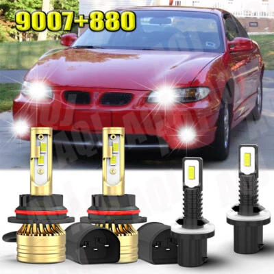For Pontiac Grand Prix 1997-2003 4X Bright white LED Headlight + Fog Lamp Bulbs Foto 1 de 4