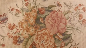JOAN KESSLER LARGE ROSE FLORAL PRINT COTTON 1 YD 44" FREE SHIPPING - Picture 1 of 4