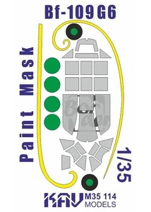 Máscara de pintura 1/35 para Messerschmitt Bf-109 G6 (borde) - Imagen 1 de 1