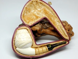 SU PIPES (SEBAHATTIN URGAN) NEW BAMBOO SHANK MEERSCHAUM RHODESIAN ESTATE PIPE - Picture 1 of 12