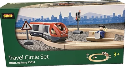 Starter BRIO Wooden Railway 33511 Travel Circle Set w/ People Train Cars Tracks - Image 1 of 4