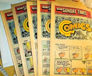 Lotto di 14 supplementi di giornale Sunday Times Comics.............. 1982 - Foto 1 di 11