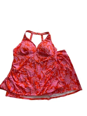 Isaac Mizrahi Live Bridgehampton Tankini Swim Suit Set UPF50 Size 18W Hawaiian - Image 1 of 4