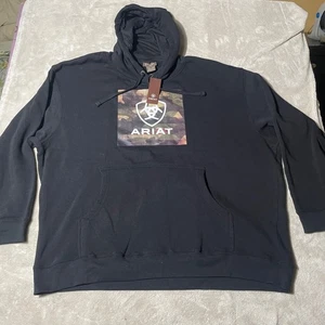 Neu mit Etikett Ariat Herren schwarz Camouflage Logo Hoodie Sweatshirt Kapuzenpullover Größe 3XL - Bild 1 von 8