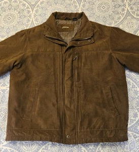 St Johns Bay Soft Shell Insulated Jacket Mens Sz L Zipper Button Up Brown - Picture 1 of 16