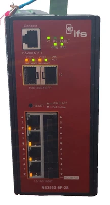 INTERLOGIX INDUSTRIAL ETHERNET IFS NS3552-8P-2S SWITCH 48V- TRIED & TESTED - Image 1 of 4
