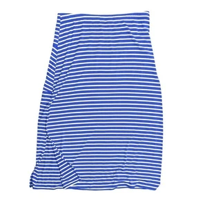 Chico's Size 3 Blue & White A-Line Skirt, Polyester, Preowned Slit Striped - Picture 1 of 6