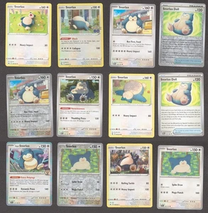 Pokemon Card Collection Set of 12 SNORLAX Cards NM Card English Holo 151 Rare SM - Picture 1 of 1