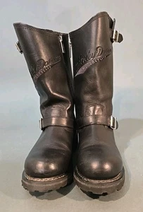 Harley-Davidson Motorcycle Boots Men Size 9 Trail Boss Zipper 91417 Worn Once - Picture 1 of 13