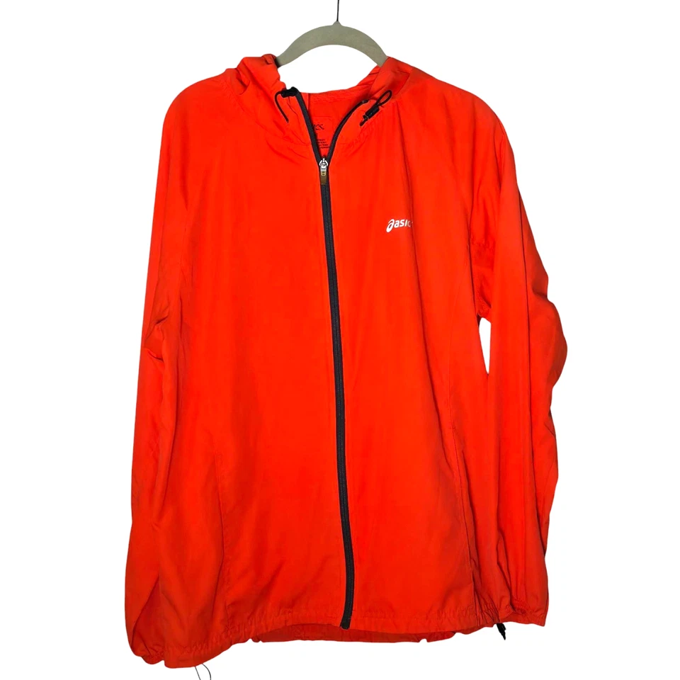 ASICS Men's Orange Yellow Running Jacket workout Full Zip Size M Lightweight - Image 1 of 4