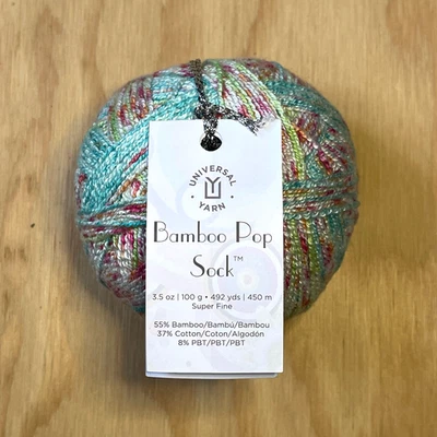 🧶🍭 YARN Universal Yarn BAMBOO POP SOCK #404 Wildflowers SUPER FINE Cotton RARE - Image 1 of 4