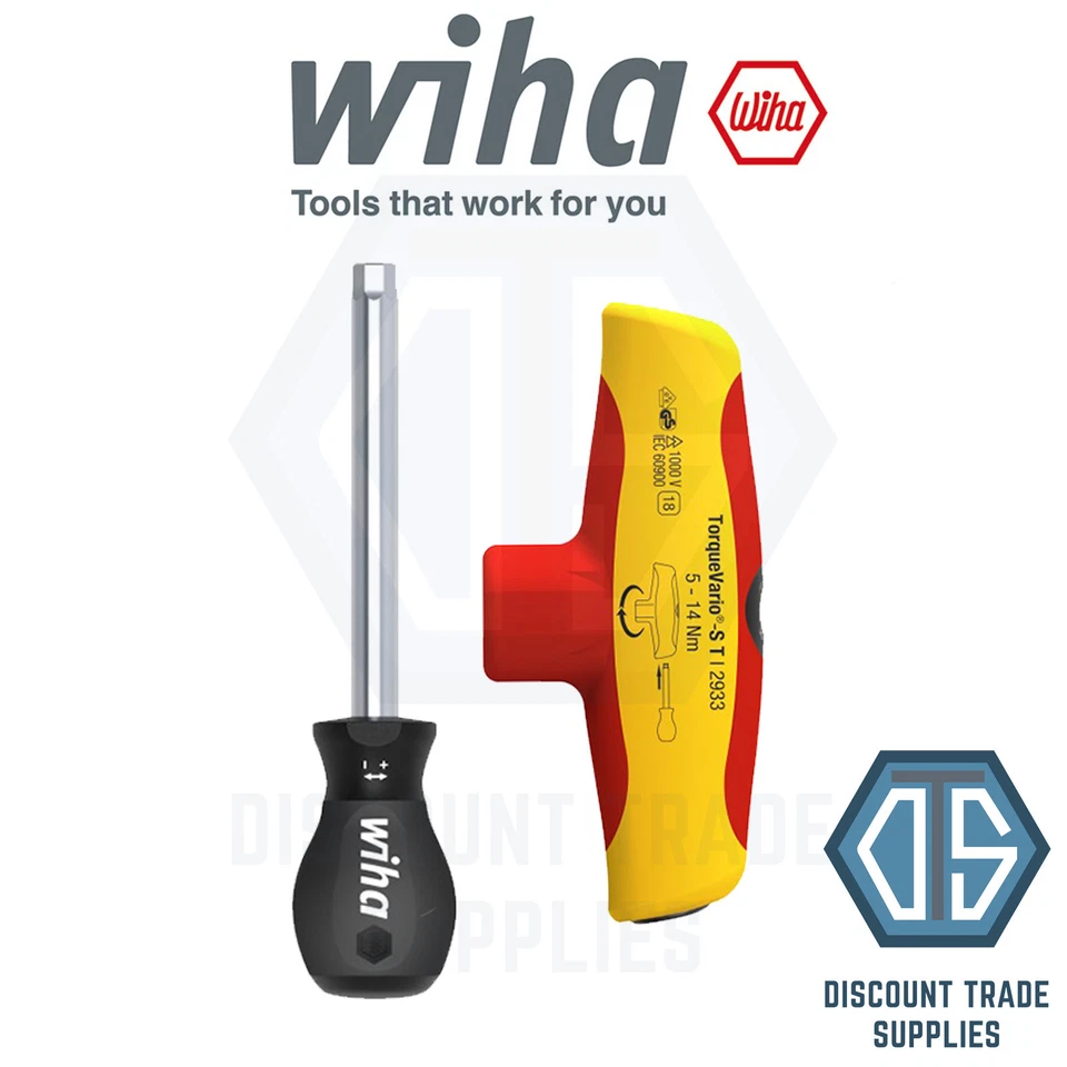 WIHA 43177 Torque Screwdriver with T-handle TorqueVario-S T 5-14 Nm VDE Insulate - Image 1 of 1