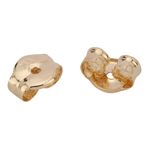 1 Paar Ohrmutter 750 Gelb Gold 18 Karat 3,8mm Butterfly Pousetten Loch: 0,8mm - Bild 1 von 1