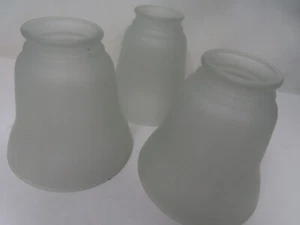 Lot 3 Hampton Bay Bell Shaped Glass Shades Replacement Frosted Ceiling Fan - Picture 1 of 3