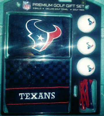 Juego de regalo de golf premium Texas TEXANS Team Golf NUEVO. Pelotas de golf, toalla y camisetas. Foto 1 de 4
