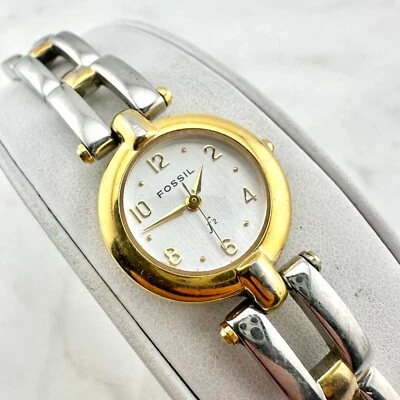 Reloj de cuarzo Fossil ES8876 para mujer con esfera analógica de acero inoxidable de dos tonos nuevo Batt Foto 1 de 4