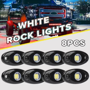 8PCS Underglow White LED Rock Lights Multicolor Neon LED Light for Jeep Off Road - Picture 1 of 12