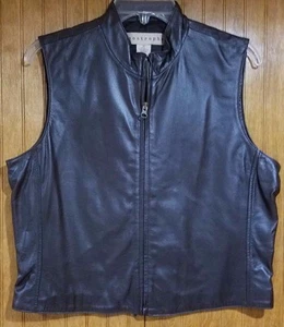 Black Leather Lined Zippered Vest by Apostrophe, Size 10, Pre-Owned - Picture 1 of 6