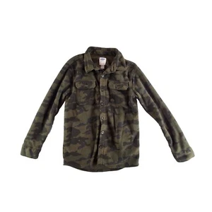 Old Navy Boys Dark Camo Long Sleeve Button Up Collared Fleece Top Size XL 14-16 - Picture 1 of 6