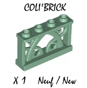 lego 19121 - 1x Barriere Cloture Fence 1x4x2 Ornamental - Vert Sand Green - Neuf - Imagen 1 de 1