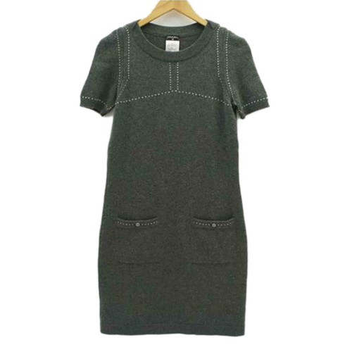 Abito CHANEL maglia manica corta donna taglia 36 100% cashmere originale
