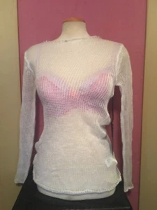 UNIF Womens Sweater Small Off White  sheer light weigh punk goth rock icp  - Picture 1 of 4