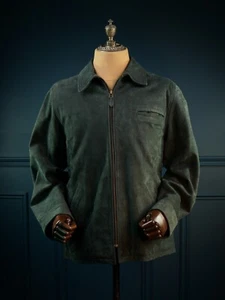 Vintage 90s Ralph Lauren Suede Half Belt Highwayman Leather Jacket “L” - Picture 1 of 15