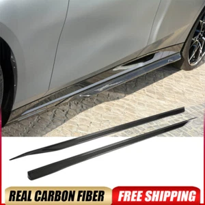 For BMW 5 Series G60 530i M-SPORT 24UP DRY CARBON FIBER Side Skirt Extension Lip - Picture 1 of 15