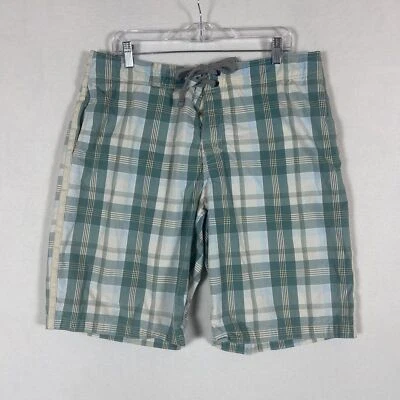 Bañador a cuadros azul marino antiguo para hombre talla grande verde malla forrado bolsillos piscina agua Foto 1 de 4