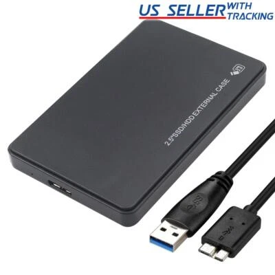 2.5" SATA USB 3.0 BLK Hard Drive Disk HDD SSD Enclosure External Laptop Case - Image 1 of 4