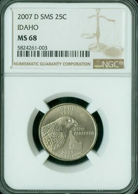 2007 D IDAHO QUARTER NGC MS68 SMS 2ND FINEST REGISTRY * - Image 1 of 2