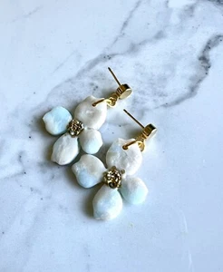 Handmade Polymer Clay Earrings Handcrafted Floral Bride Spring Bridesmaid - Picture 1 of 5