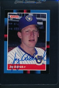 1988 Donruss #460 Jay Aldrich Brewers Signed Auto *24475