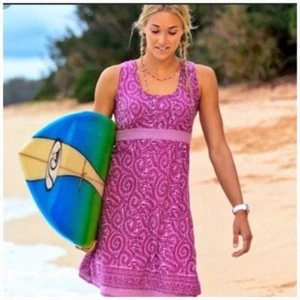 ATHLETA Women Vyasa Dress Size M Purple Belted Sleeveless Beach Surf 79-5 - Picture 1 of 15