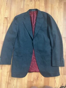 ETRO Milano Men's 100% Wool 2-Button Blazer/Jacket Gray - Red Lining size 40 - Picture 1 of 11