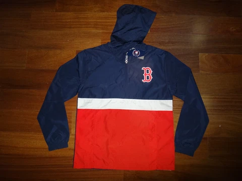 NWT Men's Boston Red Sox MLB Lightweight Hooded Windbreaker Jacket Cover