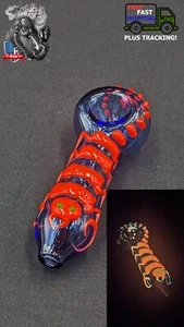4,5" Tabak Pfeife Bowl Scorpion Glow In The Dark Glas Handpfeife Blau - Bild 1 von 7