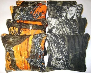BOLSAS DE FRIJOLES CORNHOLE NARANJA MADERA VERDADERA CAMUFLAJE ROBLE MUSGOSO - Imagen 1 de 1